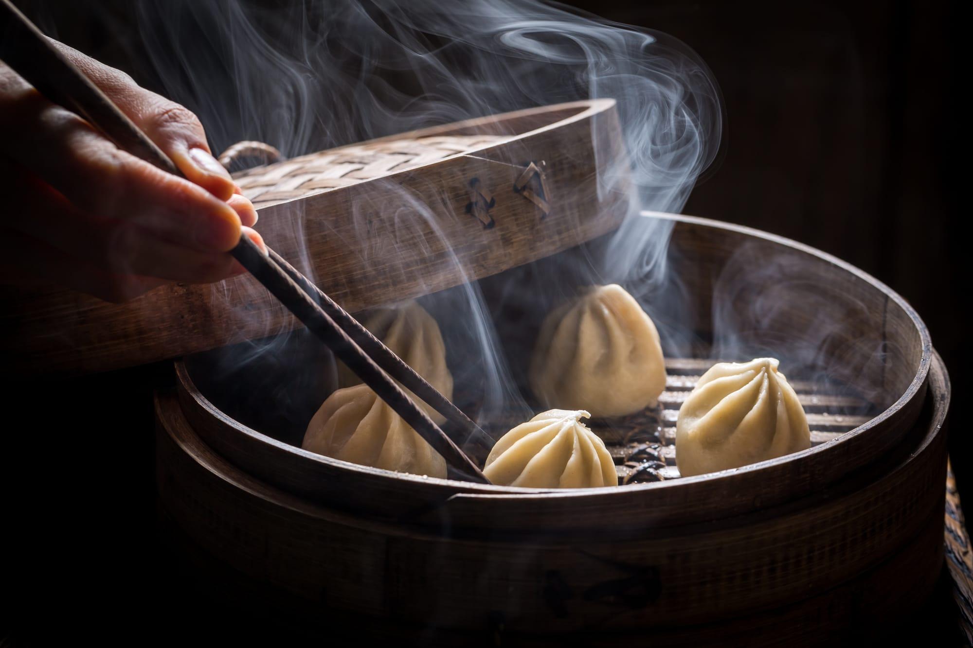 Dim Sum im Bambuskorb